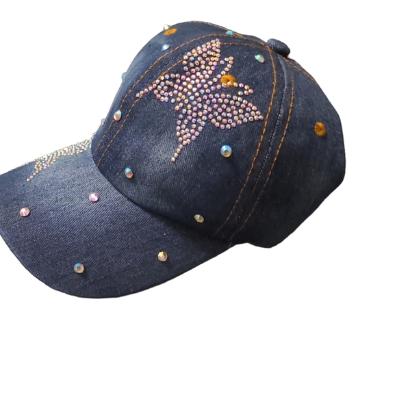 💕HP💕NWT Denim/Bling Baseball Hat💕 - Picture 3 of 10